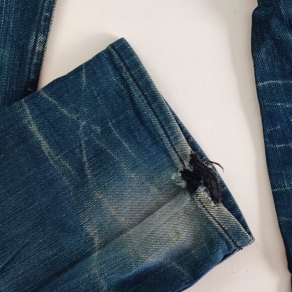 Vintage Guess Jeans Robertson men's size 34 distressed denim blue slim tapered - Picture 13 of 16